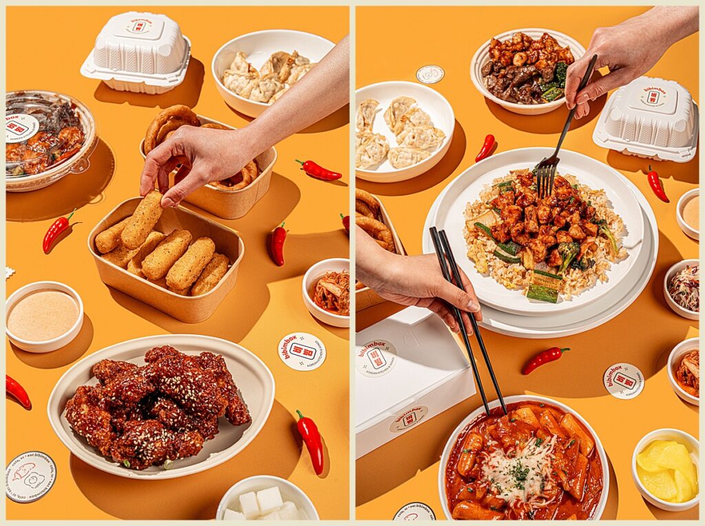 Styled food product photography on a golden yellow backdrop in Columbia, SC