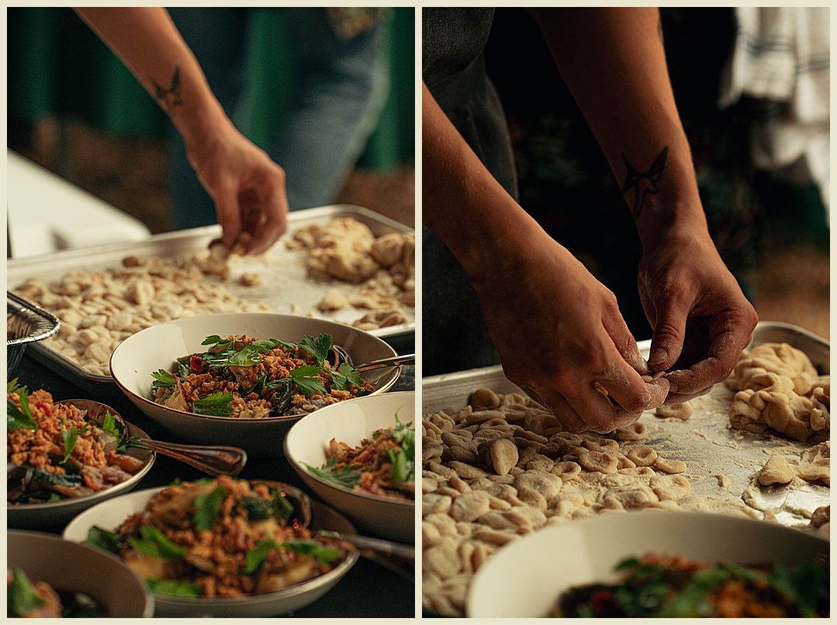 Asheville, North Carolina photography featuring hands interacting with food.