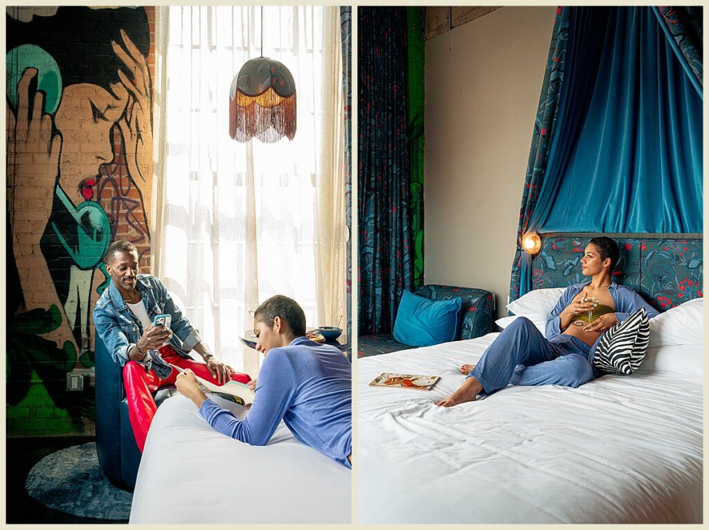 Travel Photographer capturing moments at the Radical Hotel in Asheville, NC
