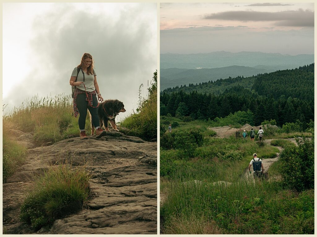 Food and Travel Photographer featuring people hiking Black Balsam Knob outside of Asheville, NC.