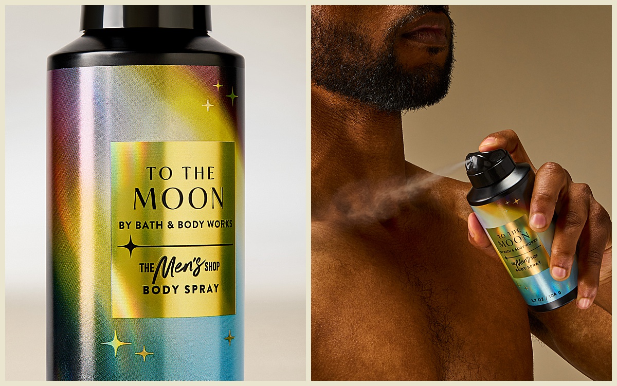 Men's cologne product photography captured in Columbus, Ohio featuring a male model spraying a body spray onto his body.